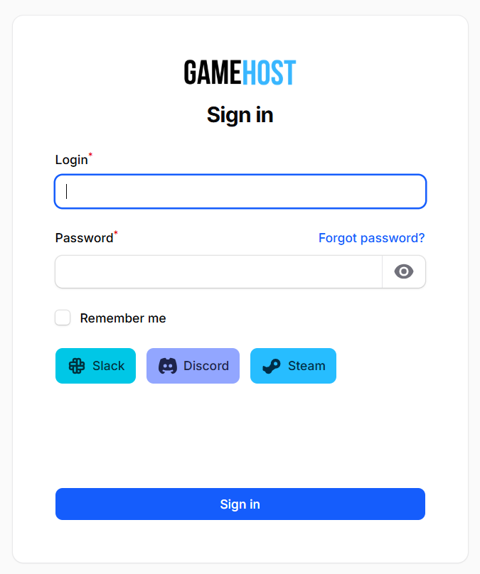 Panel GameHost
